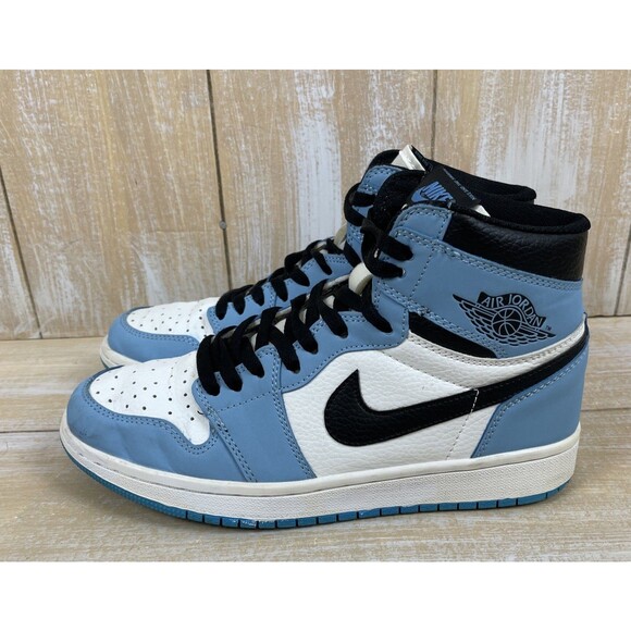 Nike Air Jordan Women's Size 8 Retro 1 High OG University Light Blue White - Picture 1 of 16